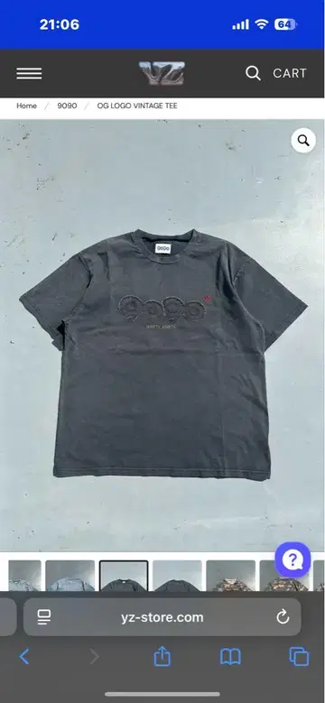 9090 OG 로고 티셔츠 블랙