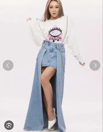 GYDA OVERLAP EMBOSS 롱 데님 스커트 M