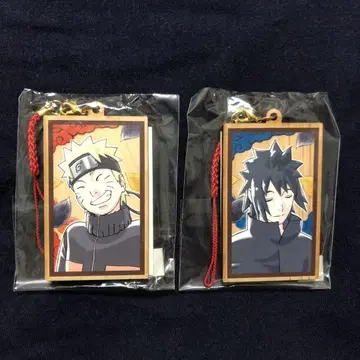 NARUTO  나루토&사스케 나무 명함 스트랩