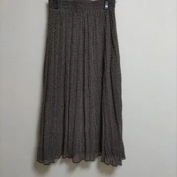 루이 샨탄 롱 스커트 블랙 베이스에 브라운 & 베이지 패턴
