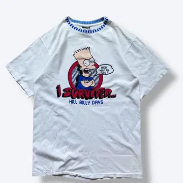 90's 빈티지 구제 의류 심슨 티셔츠 모리 부기 서핑 USA제