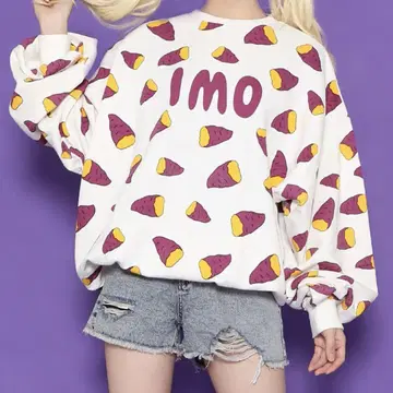 PUNYUS 후드 올 패턴 맨투맨 (IMO)