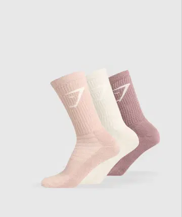 Gymshark 헬스장 샤크 3켤레 세트 핑크 계열