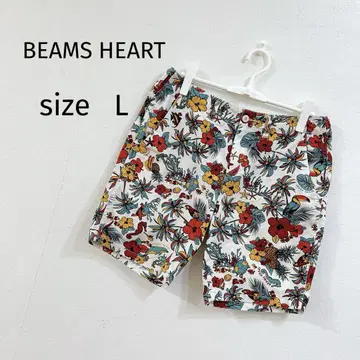 BEAMS HEART 빔즈 하프 팬츠 꽃무늬 숏 팬츠
