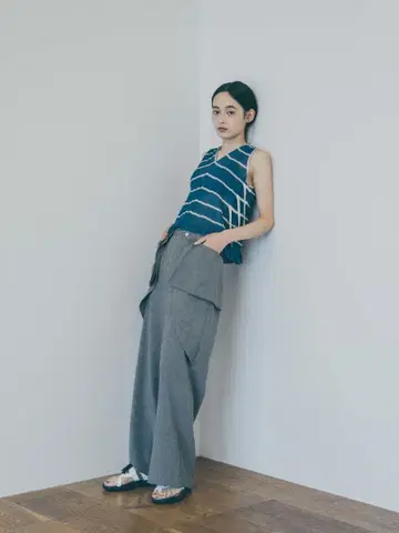 yukishimane 스트레이트 팬츠 GREY