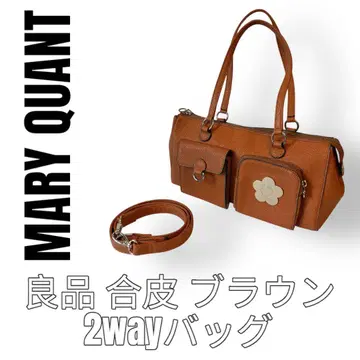 MARY QUANT 마리콴트 2way 백 핸드백 브라운 브라운