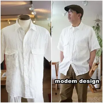 modemdesign 모뎀 디자인 반팔 셔츠 린넨 셔츠 2501451 L