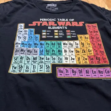 무비 티셔츠 스타 워즈 원소 기호 STARWARS L 사이즈