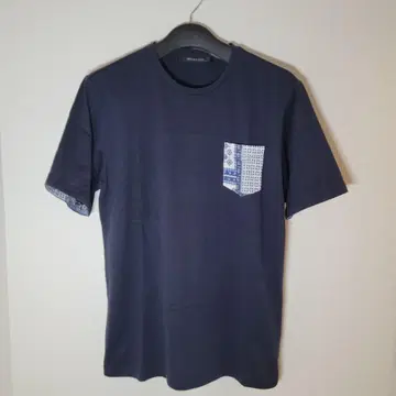 인터메조 네이비 체크 무늬 포켓 티셔츠 XL(LL)