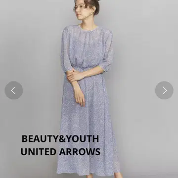 BEAUTY&YOUTH UNITED ARROWS 꽃무늬 개더 원피스