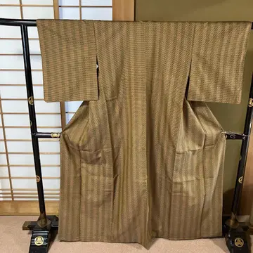 노랑 팔자 무늬, 이중 기모노, 야마시타 씨? 서명이나 증표가 없습니다.