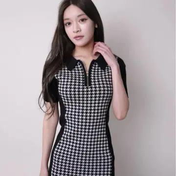 LIP SERVICE 쉐이딩 라인 하프 ZIP 원피스