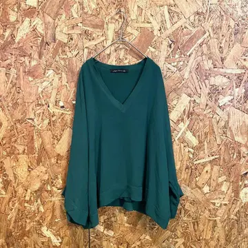 ZARA WOMAN 자라 반팔 티셔츠 오버 사이즈 그린 여성용