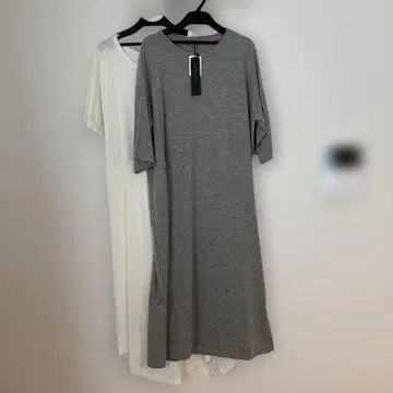 롱 티셔츠 2장 세트 화이트, 그레이 M 사이즈