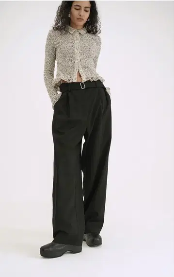 CLANE WAIST BELT DAD PANTS 블랙 size0