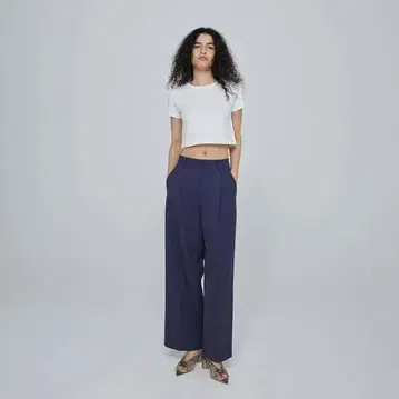 택 포함 새상품 searoomlynn 트윌 센터 프레스 슬랙스 팬츠