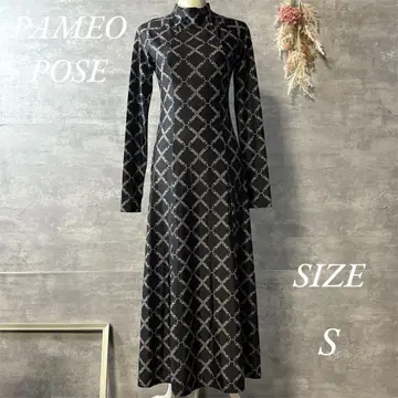 PAMEO POSE Nerd Pattern Long Dress 블랙