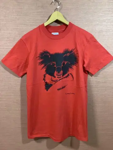 80s 빈티지 티셔츠 Hanes 미국제 코알라 애니멀 리얼