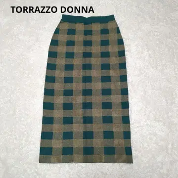 TORRAZZO DONNA 체크 롱 스커트 니트 트라조도나
