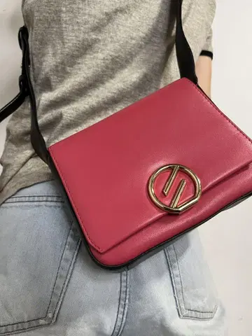 핑크 숄더백 합성 피혁