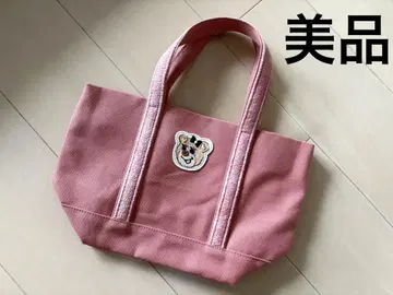 새상품급 페이러 올드 테디 걸 와펜 토트백 핑크