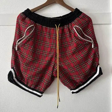 RHUDE Plaid Print Jogger Shorts 팬츠