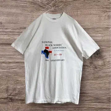 90s 헤인즈 USA제 빈티지 T XL 화이트 블랙 간호사 협회 4135