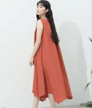 빔즈 하트 BEAMS HEART 절개 플레어 원피스 오렌지
