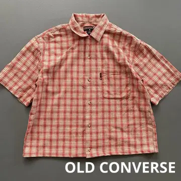 올드 컨버스 90s 체크 짧은 셔츠 해외 보이 박스 컷