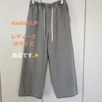 studioCLIP 그레이 이지 와이드 팬츠