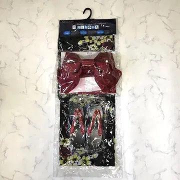 세탁 가능한 유카타 유카타, 오비, 끈, 일본 나막신, 4종 세트