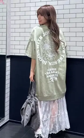 로데오 크라운 서클 플라워 T 원피스 미니 원피스