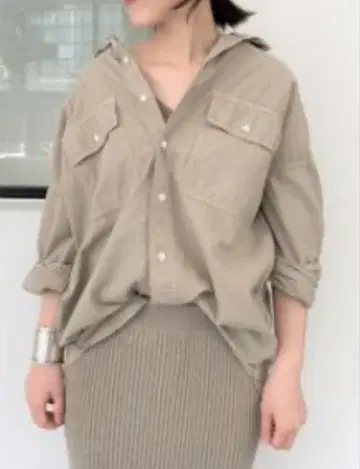 새상품급 27,500엔 레미리프 Chambray 셔츠 베이지 프리