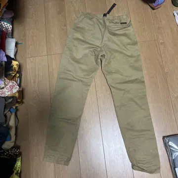 베이지 치노 팬츠 허리밴딩