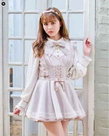 LIZLISA 얇은 명주 레이어드 셋업 핑크