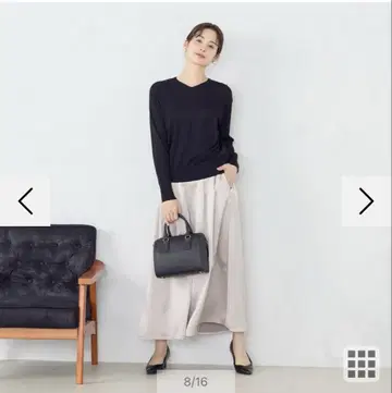 COMME CA ISM 폴리에스테르 새틴 가우초 팬츠 S 사이즈