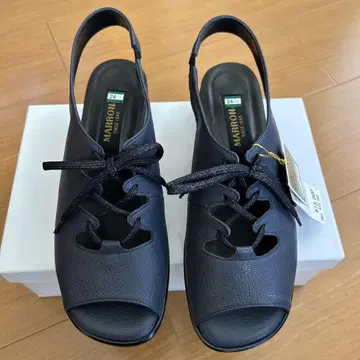 MARRON 네이비 샌들 24.5cm 박스 포함