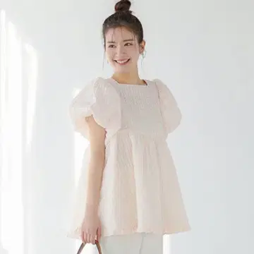 Fitmore 스퀘어 넥 체크 상의