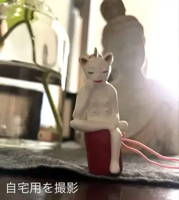 요코오 타다노리 액막이 고양이 미로쿠 고양이 화이트 피규어 스트랩