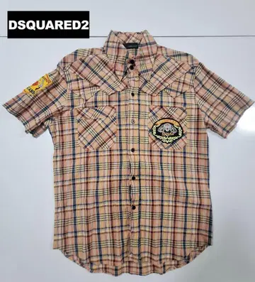 미사용에 가까운 DSQUARED2 디스퀘어드 반팔 체크 셔츠
