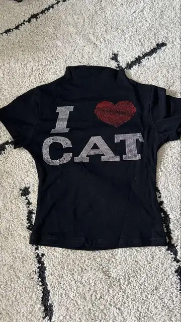 I LOVE CAT 반팔 티셔츠 블랙