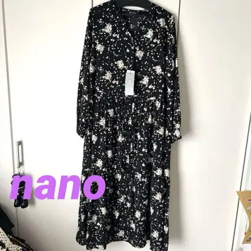 nano 꽃무늬 긴팔 셔츠 원피스