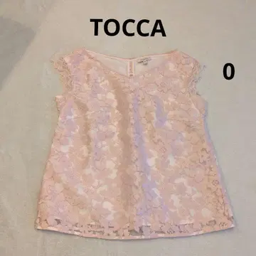 토카 꽃무늬 자수 탑 블라우스 슬리브리스 핑크