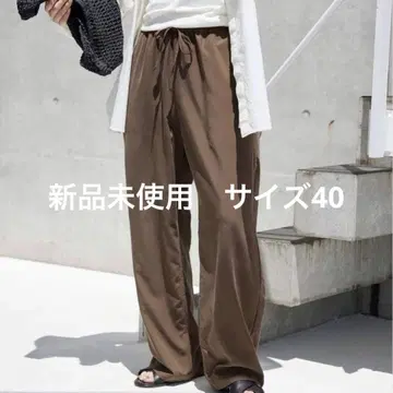 SLOBE IENA 피브리 릴랙스 팬츠 브라운 40