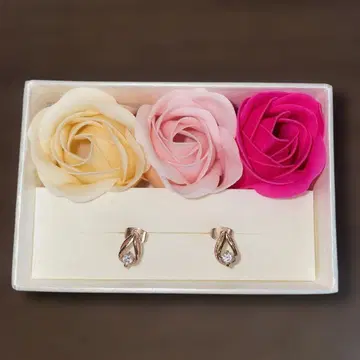 로즈 골드 티어드롭 귀걸이 박스 포함