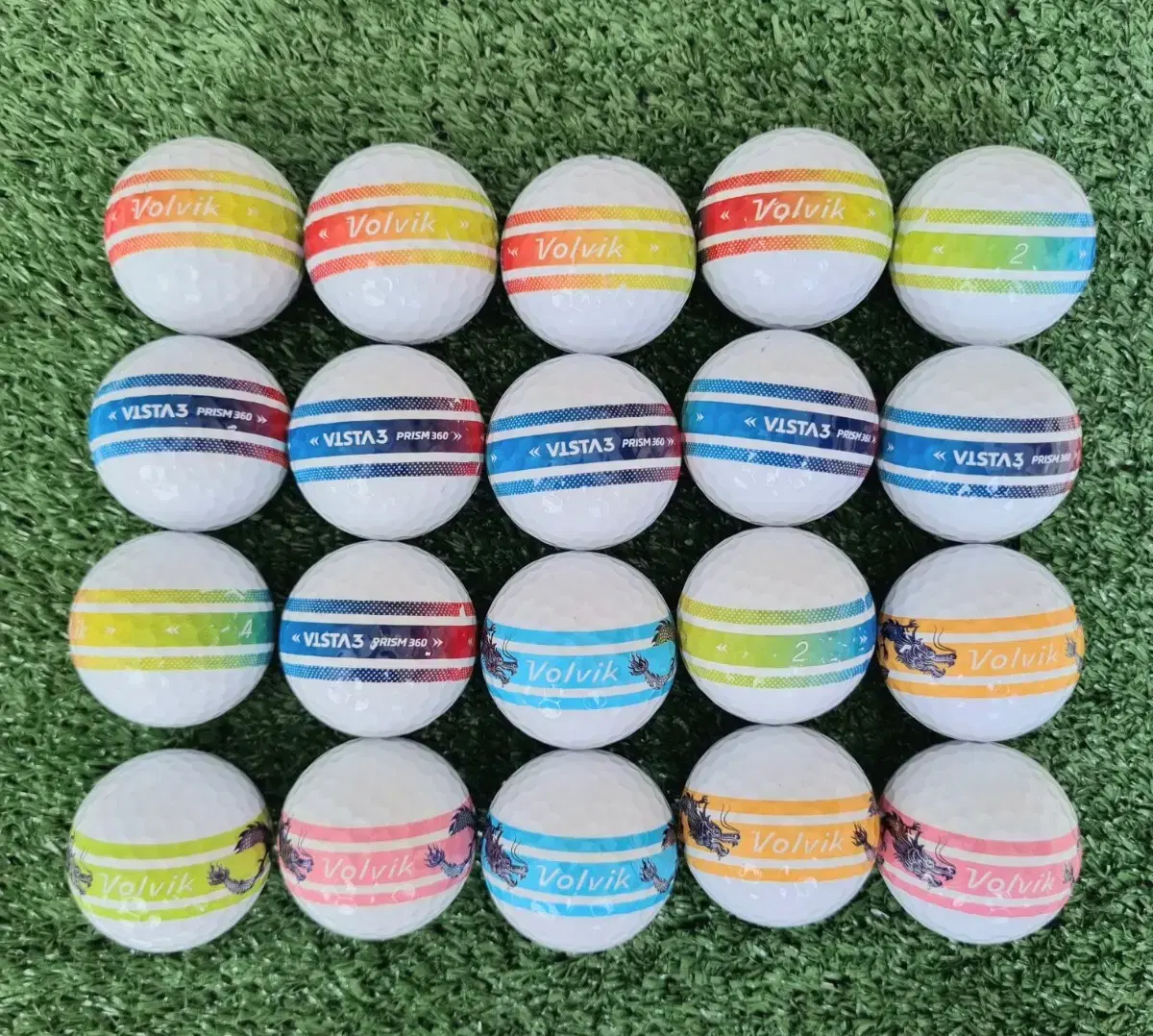 Volvik Prism 360 3-Piece S/A Grade 20 Golf Balls Used