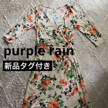 택 포함 새상품 purple rain 플라워 프린트 원피스