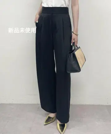 LOUNGEDRESS 와이드 벨트 새틴 팬츠