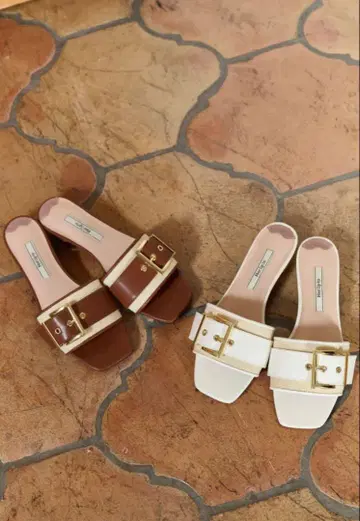 오늘 발송 가능) herlipto Square Buckle Mules