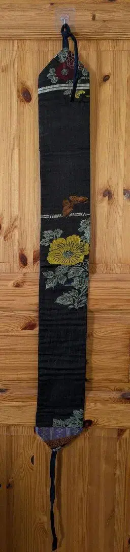 오비 꽃무늬 브라운